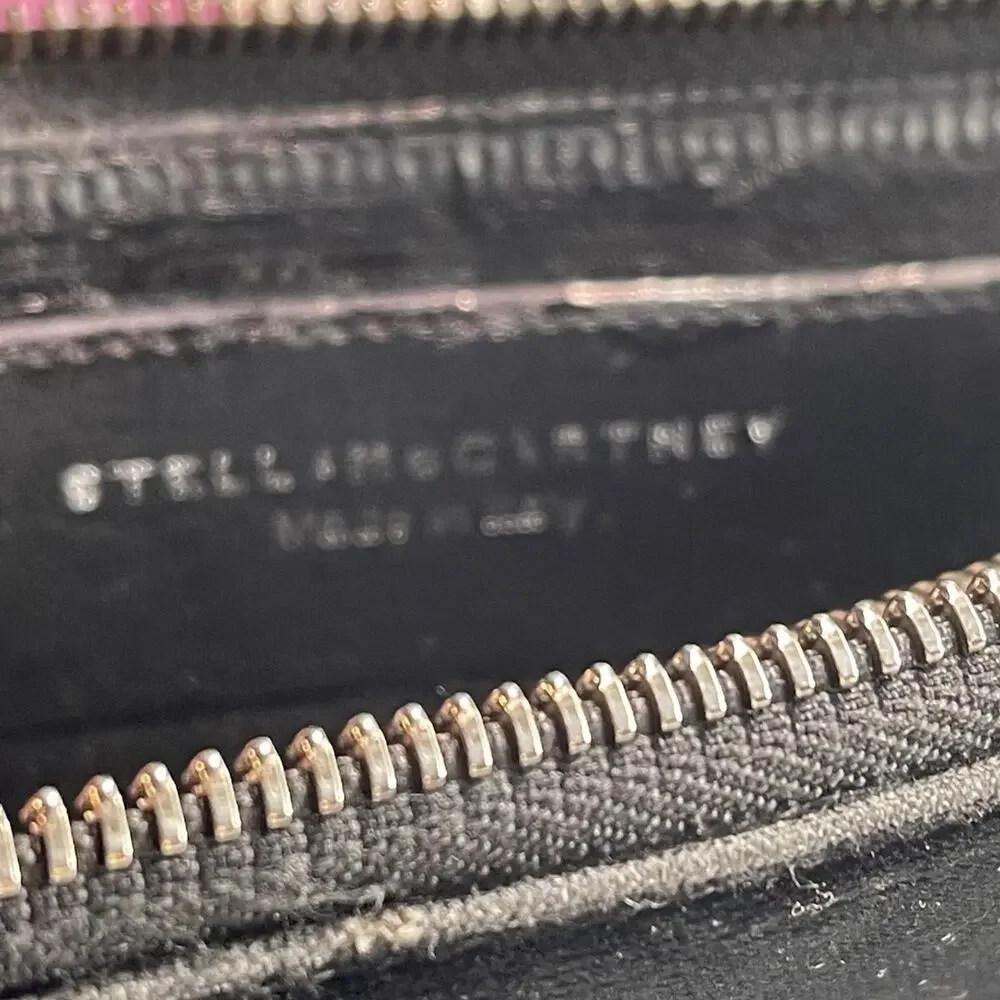 Stella McCartney fallabella black velvet python wallet